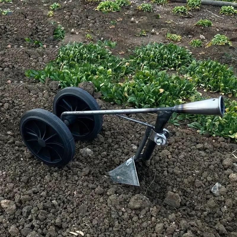 Garden Tool Supporter with Double Wheels & Triangle Shovel